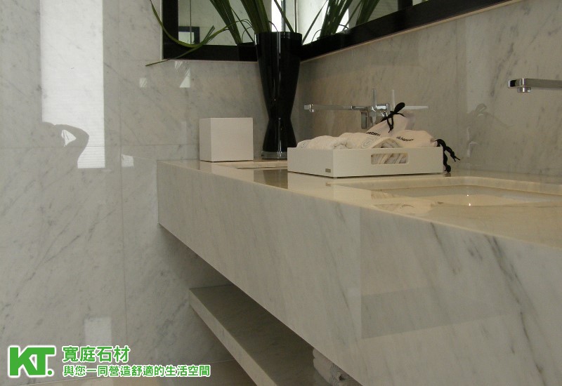大理石浴室-石材卡拉拉白