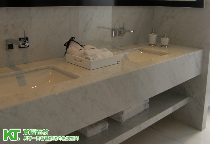 大理石浴室-石材卡拉拉白